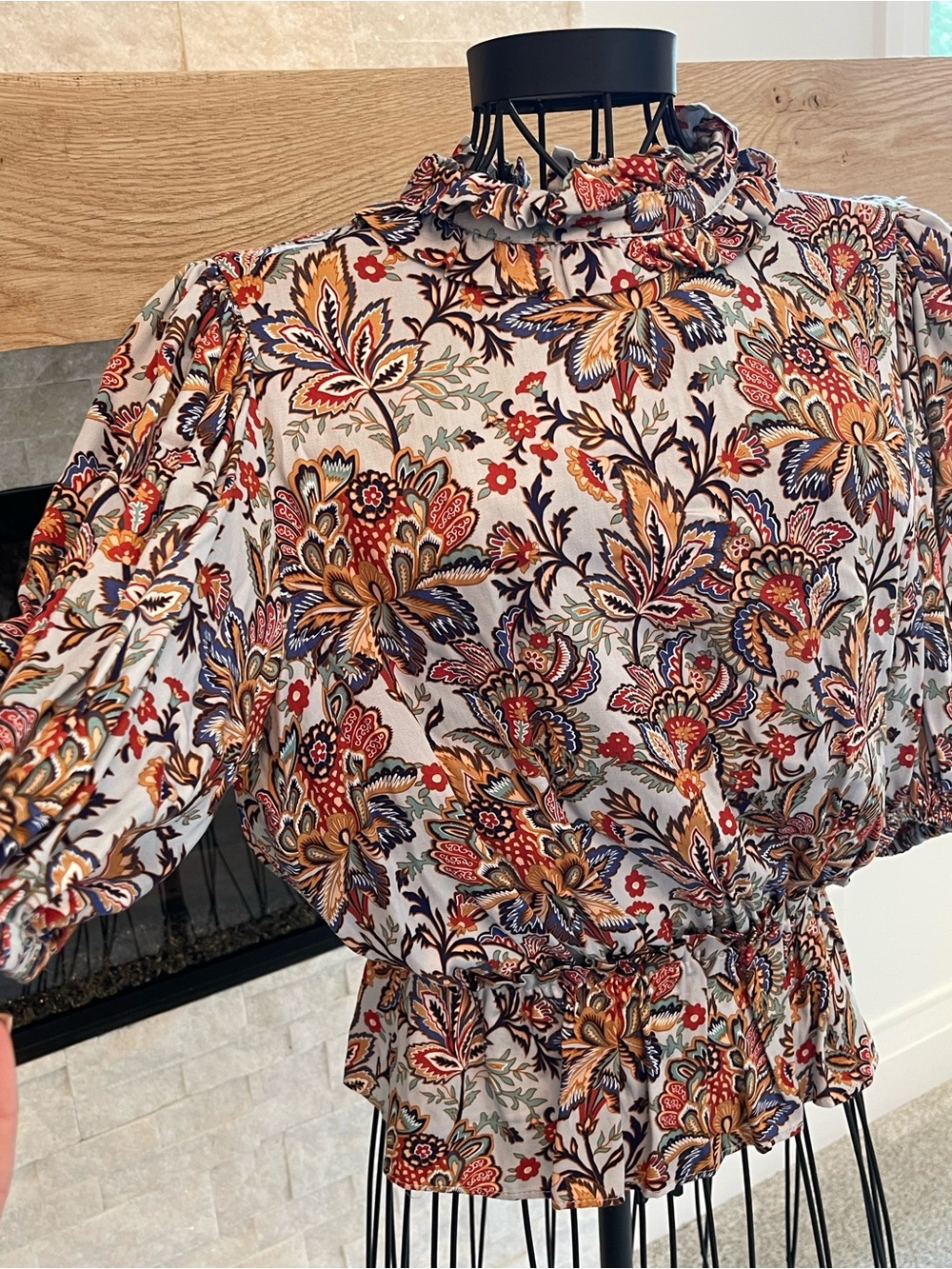 Tahari Multicolor Paisley Ruffled Blouse - Picture 3 of 4